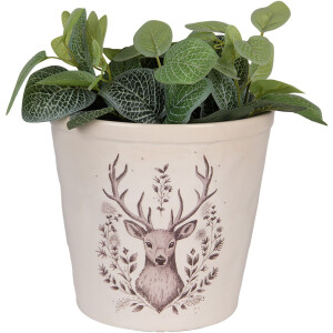 Clayre & Eef 6CEGTW0001XL Decorazione vaso da fiori Beige Brown Ø 21x20 cm