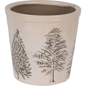 Clayre & Eef 6CENPT0001L Decorazione vaso da fiori beige-verde Ø 17x16 cm