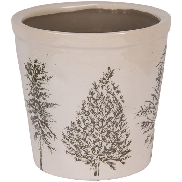 Clayre & Eef 6CETKG0001M Decorazione Fioriera Beige Verde Ø 18x16 cm