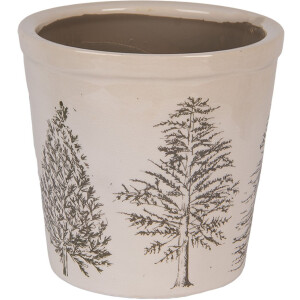 Clayre & Eef 6CETKG0001M Decorazione Fioriera Beige Verde Ø 18x16 cm