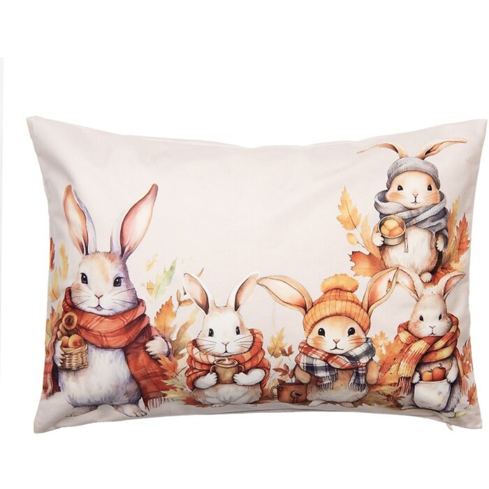 Clayre & Eef KT036.054 Copricuscino 35x50 cm Beige Arancione Stile Country Bunny