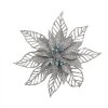 Clayre & Eef Decorazione Natalizia Fiore Set da 2 Argento Ø 15 cm Plastica