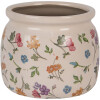 Clayre & Eef Vaso fiorale Beige Ø16x13 cm Stile rustico Ceramica