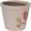 Clayre & Eef Vaso fioriera stile rustico beige marrone 8x7cm ceramica motivo uccelli