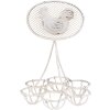 Portauova in ferro Clayre & Eef 6Y5774 Bianco Ø 15x22 cm stile rustico con gallina