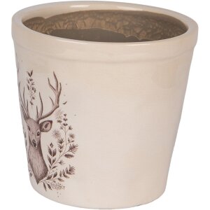 Vaso per fiori decorativo Clayre & Eef 6CEGTW0001M con motivo cervo Ø 15x14 cm