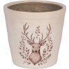 Vaso per fiori decorativo Clayre & Eef 6CEGTW0001M con motivo cervo Ø 15x14 cm