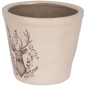 Clayre & Eef Vaso Decorativo con Motivo Cervo Ø 12x11 cm