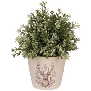 Clayre & Eef Vaso Decorativo con Motivo Cervo Ø 12x11 cm