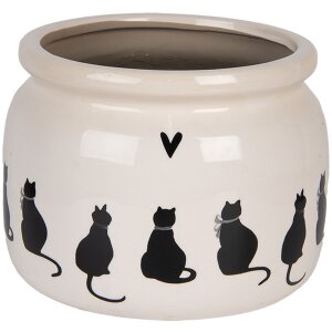 Clayre & Eef Vaso decorativo 20x15 cm beige e nero