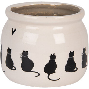 Clayre & Eef Vaso decorativo 20x15 cm beige e nero