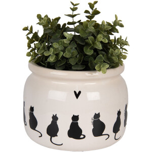 Clayre & Eef Vaso decorativo 20x15 cm beige e nero