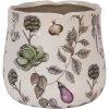 Vaso per fiori in ceramica Clayre & Eef Ø 21x19 cm beige con verdure Stile Casa di Campagna