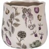 Vaso per fiori in ceramica Clayre & Eef Ø 21x19 cm beige con verdure Stile Casa di Campagna