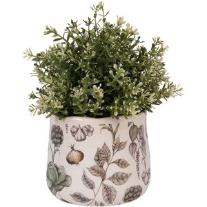 Vaso per fiori Clayre & Eef 6CETKG0001S Beige Ø14x12 cm Stile rustico Ceramica