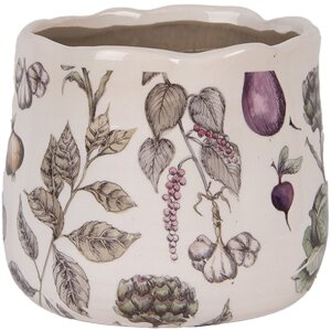 Vaso per fiori Clayre & Eef 6CETKG0001S Beige Ø14x12 cm Stile rustico Ceramica