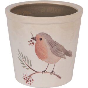 Clayre & Eef Vaso con motivo uccello Beige-Marrone...
