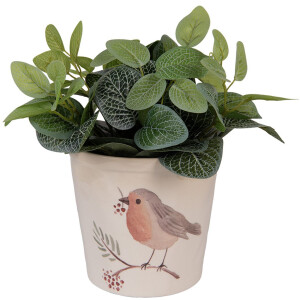 Clayre & Eef Vaso con motivo uccello Beige-Marrone...