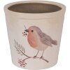 Clayre & Eef Vaso con motivo uccello Beige-Marrone Ø17x16cm Stile rustico