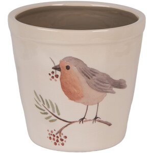 Clayre & Eef Vaso fiori Ø15x14cm Beige motivo...