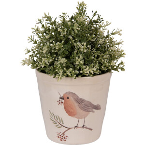 Clayre & Eef Vaso fiori Ø15x14cm Beige motivo...