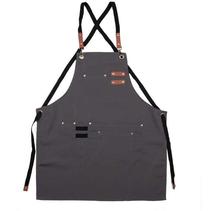 Clayre & Eef Grembiule Grigio 75x66 cm