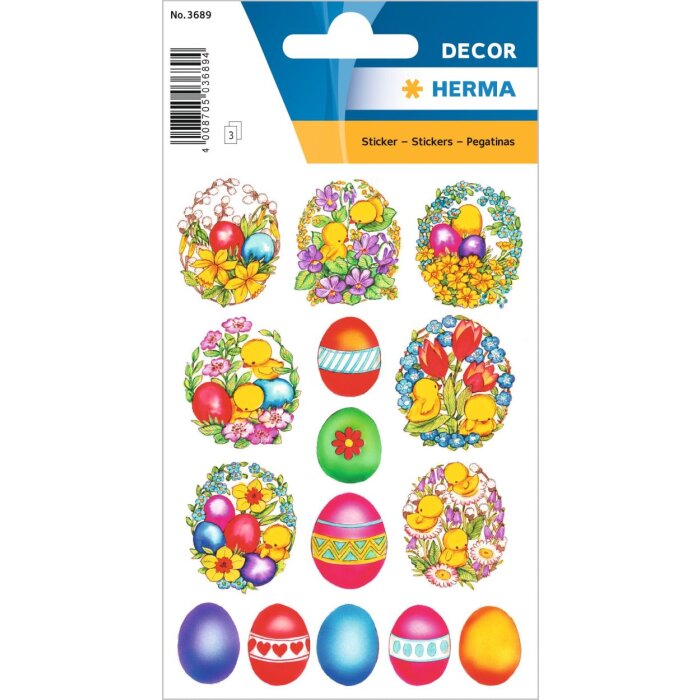 herma sticker adesivi decorazione fiori e pulcini 3 fogli
