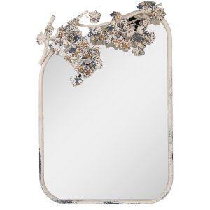 Clayre & Eef 52S329 Specchio da parete bianco grigio...