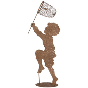 Clayre & Eef Statuetta bambino in metallo effetto ruggine 33x13x88 cm
