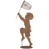 Clayre & Eef Statuetta bambino in metallo effetto ruggine 33x13x88 cm