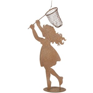 Clayre & Eef Statuetta metallo Bambino con Retino Marrone 39x13x87 cm