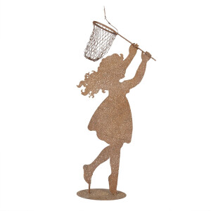 Clayre & Eef Statuetta metallo Bambino con Retino Marrone 39x13x87 cm