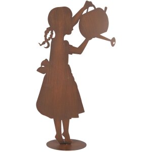 Statuina decorativa bambina con annaffiatoio in stile...