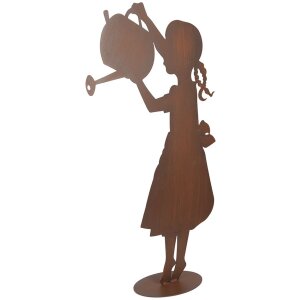 Statuina decorativa bambina con annaffiatoio in stile rustico Clayre & Eef 36x12x62 cm