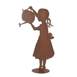 Statuina decorativa bambina con annaffiatoio in stile rustico Clayre & Eef 36x12x62 cm