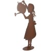 Statuina decorativa bambina con annaffiatoio in stile rustico Clayre & Eef 36x12x62 cm