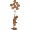 Clayre & Eef Figura decorativa bambino con palloncini metallo effetto ruggine 80 cm