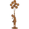 Clayre & Eef Figura decorativa bambino con palloncini metallo effetto ruggine 80 cm