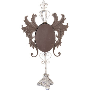 Clayre & Eef 62S331 Specchio da tavolo Barocco Antico Bianco 37x14x68 cm