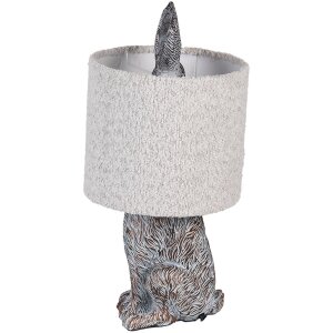 Lampada da tavolo Coniglio in Polyresin Clayre & Eef Marrone-Grigio Ø 20x43 cm