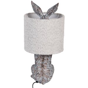 Lampada da tavolo Coniglio in Polyresin Clayre & Eef Marrone-Grigio Ø 20x43 cm