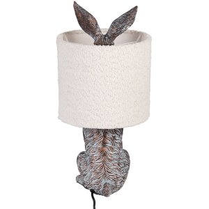 Lampada da tavolo Coniglio Clayre & Eef E27 Ø 20x43 cm Marrone Beige