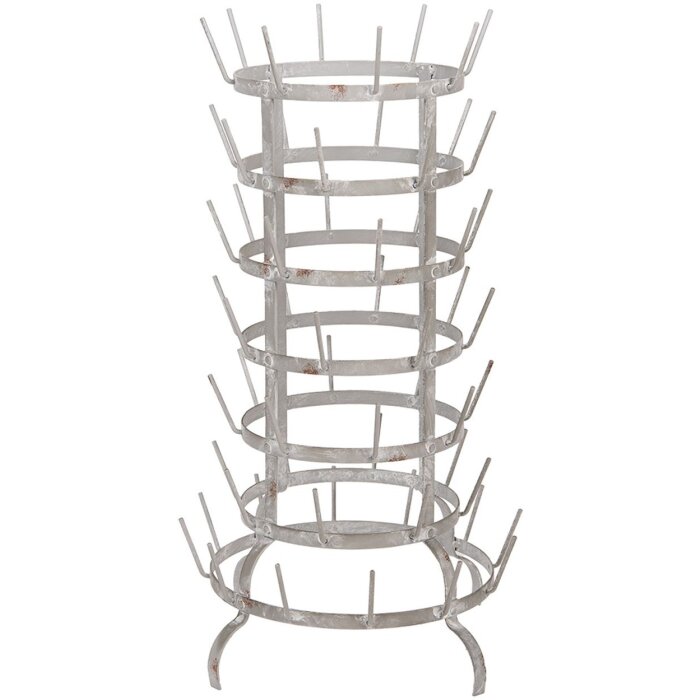 Portatazze in metallo Clayre & Eef 5Y1362 Grigio Ø 37x66 cm Aspetto Vintage