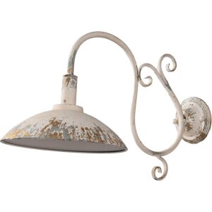 Clayre & Eef 6LMP800 Lampada da parete Beige Grigio Ruggine Ferro 49x23x27cm E14 Stile Antico