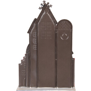 Clayre & Eef Decorazione natalizia case in metallo bianco rosso oro 30x8x46 cm