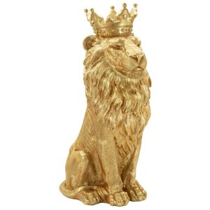 Mauro Ferretti Statua Leone Mantello Re 30x42x74 cm oro