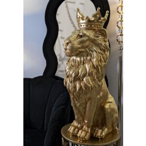Mauro Ferretti Statua Leone Mantello Re 30x42x74 cm oro