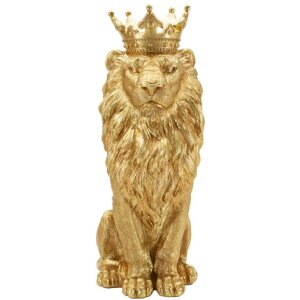 Mauro Ferretti Statua Leone Mantello Re 30x42x74 cm oro