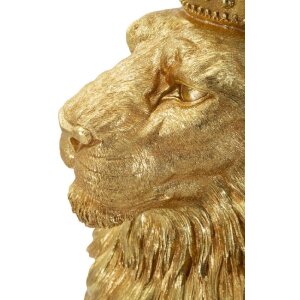 Mauro Ferretti Statua Leone Mantello Re 30x42x74 cm oro