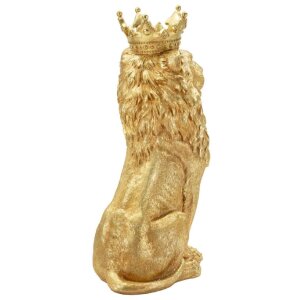 Mauro Ferretti Statua Leone Mantello Re 30x42x74 cm oro
